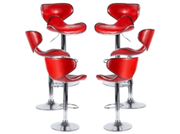 Pack 6 Bancos Lester - Vermelho