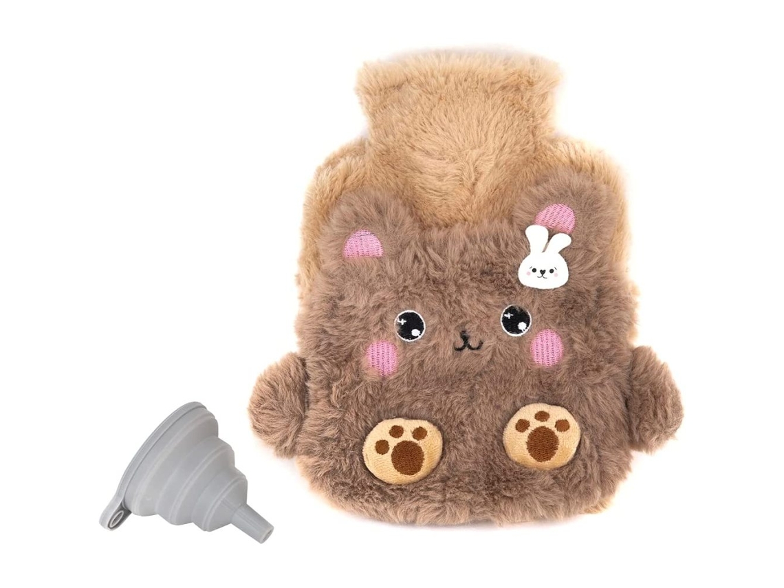 KOFIHETY Bolsa De Água Quente Com Capa, Bolsa Em Forma De Urso, Para Pescoço, Barriga, Ombros, Costas E Pernas (marrom)
