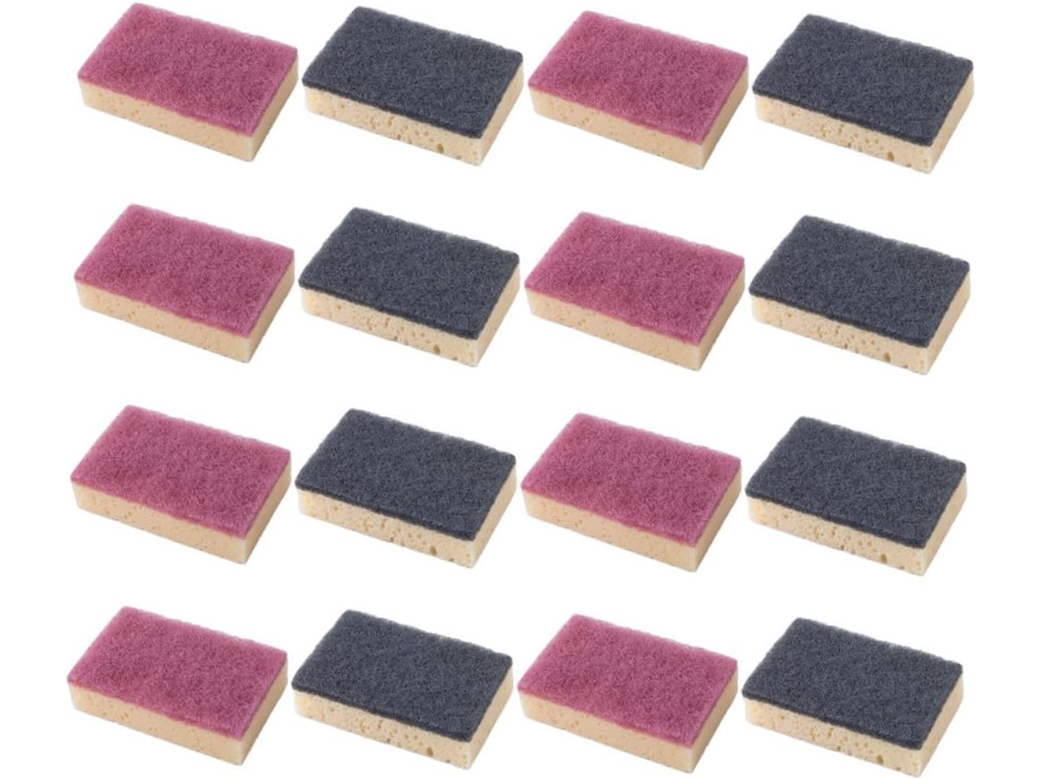 Conjunto De 16 Esponjas De Limpeza Para Cozinha Com Design Funcional