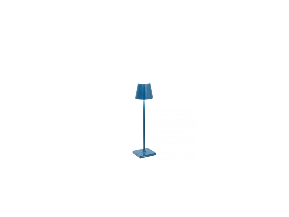 Candeeiro de Mesa Poldina Pro Micro Capri Led Azul Recarregável e Regulável ZAFFERANO