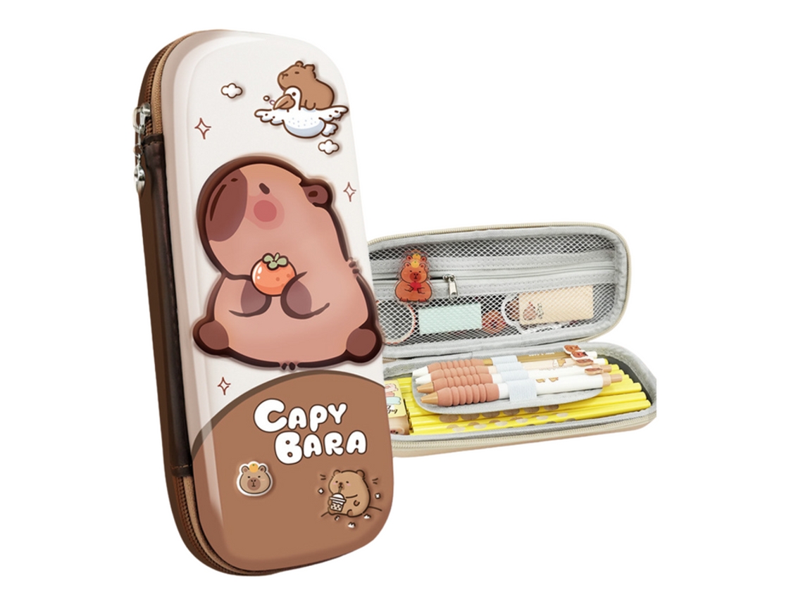 Estojo Escolar Com Capivara Marrom B.active