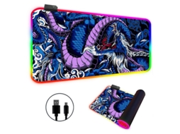 Mousepad Mesa Com Luz Led Rgb, Tapete Para Teclado Com Estampa De Dragão Grande Brilvibera (azul Roxo, 3008004mm)