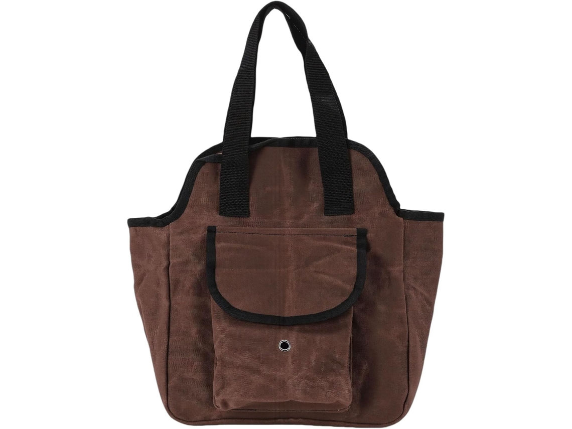 Bolsa multifuncional para ferramentas de jardim, carrinho resistente em lona encerada para casa e uso feminino.