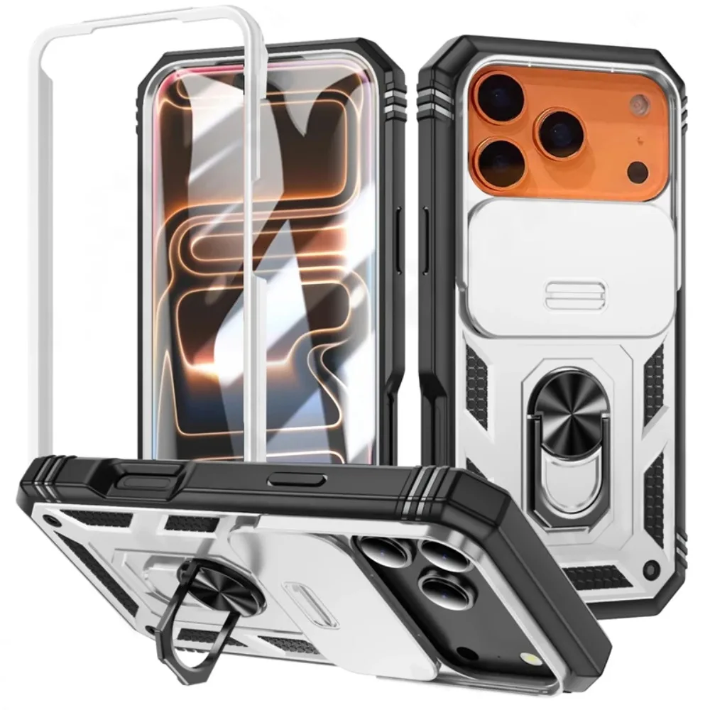 (branco, Iphone 14 Pro Max) Suporte Magnético Giratório 360° Para Carro, Capa Deslizante Para Câmera Resistente A Quedas De Nível Militar