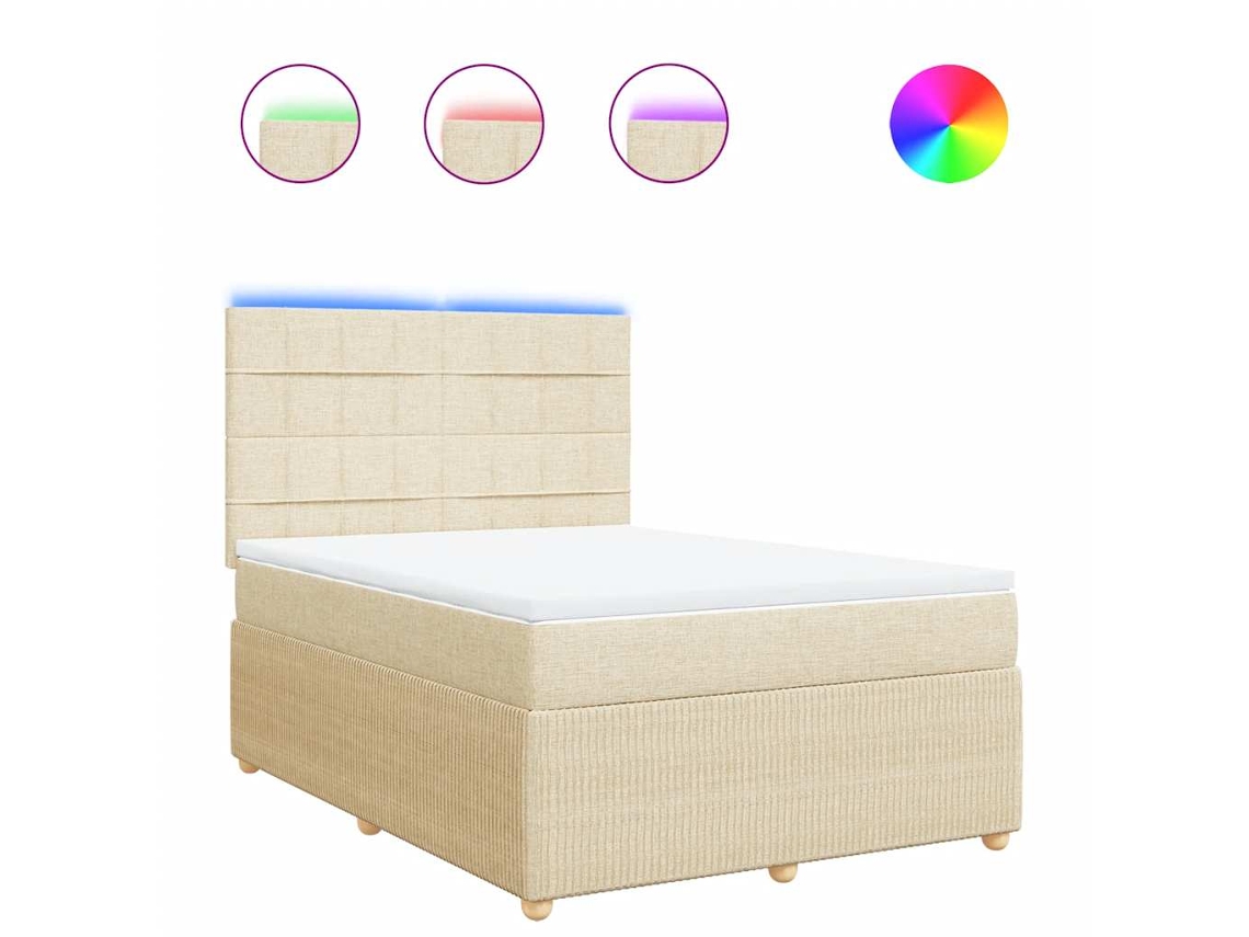 Box Spring Bed, Box Spring Beds Vidaxl Creme Tecido (160 X 200 Cm)