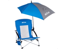 Cadeira Dobrável AKTIVE com guarda-sol e suporte para copos (50x49x65 cm)