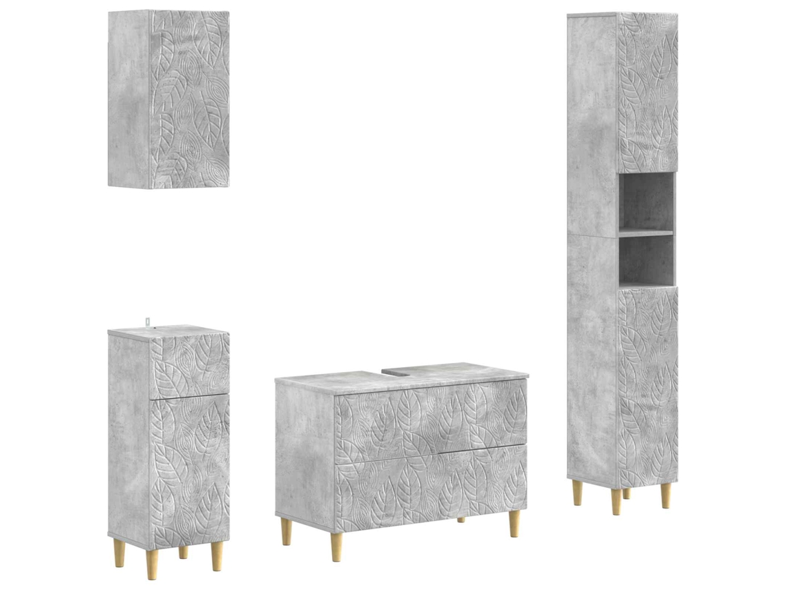 Vidaxl Conjunto De Armários De Banheiro Com 4 Peças Delft