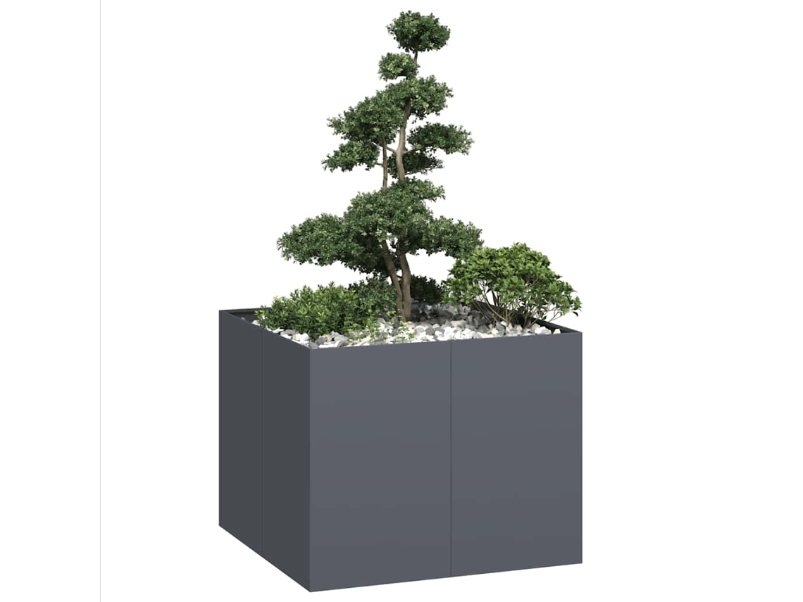 Vidaxl Vaso Floreira 100x100x80 Cm Aço Antracite