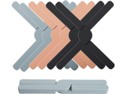 Conjunto de 6 porta copos dobráveis de silicone, resistentes ao calor