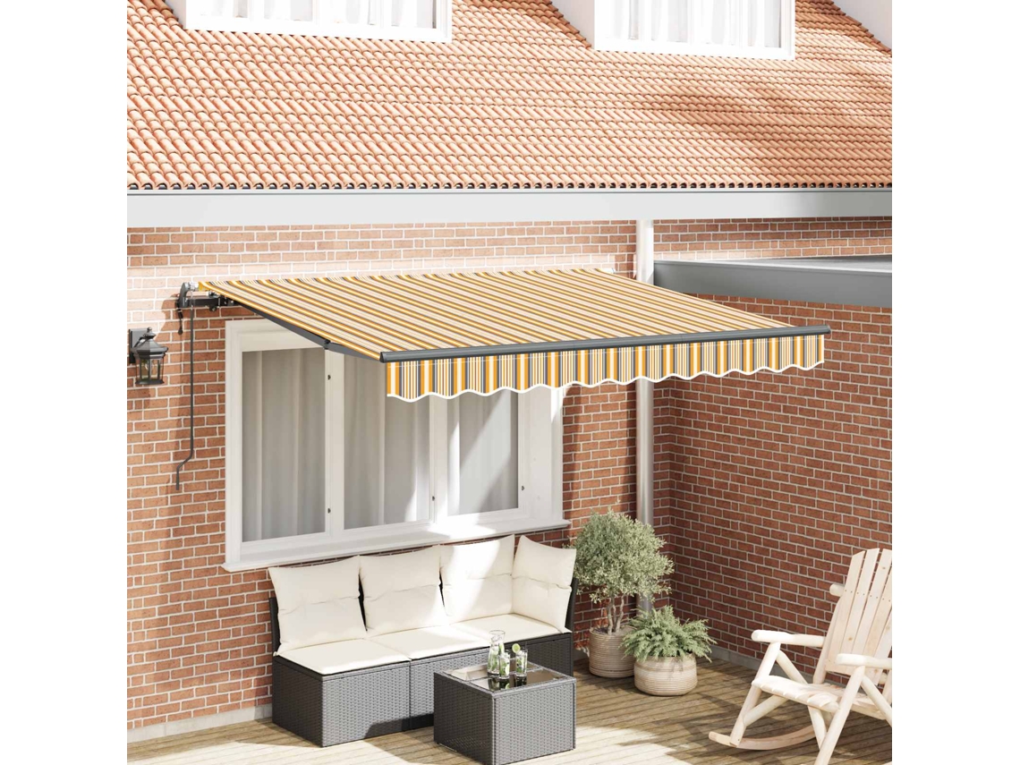 Vidaxl Toldo Retrátil Amarelo 300 X 200 Cm Tecido