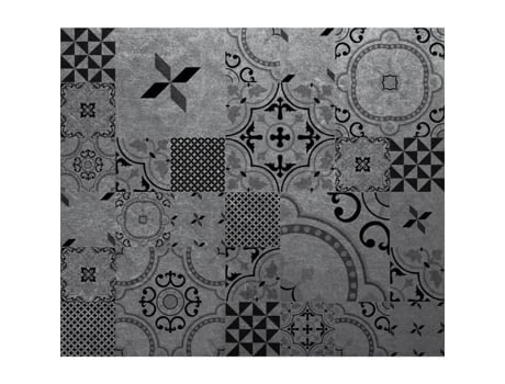 Splashback adesivo em imitação de metal alumínio - CPM - L. 70 x l. 60 cm - Preto - Contemporâneo - Design - Cozinha