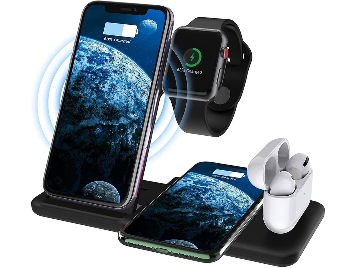Auriculares Estação Carregamento Fast Multi Dispositivos Yizhood Preto