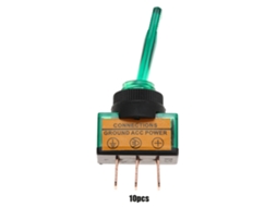 10 Peças de Interruptor de Palanca Led 12vdc 20a com Mango Longo | S/MARCA