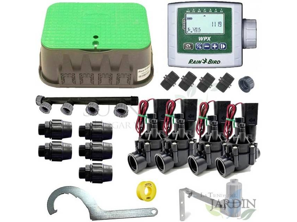 Kit de Rega Automática Profissional RAIN BIRD de 4 Zonas 9V