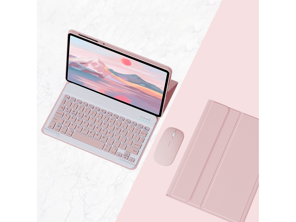 Capa Teclado Para Lenovo Tab P12 12,7 (2023) Polegadas, Com Teclado E Mouse Bluetooth (rosa) Cuich