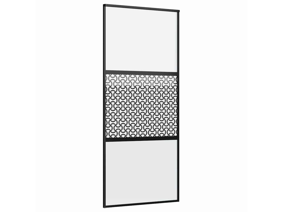 Conjunto 1 Porta De Vidro Vidaxl Preto Alumínio (90 X 2 X 205 Cm)