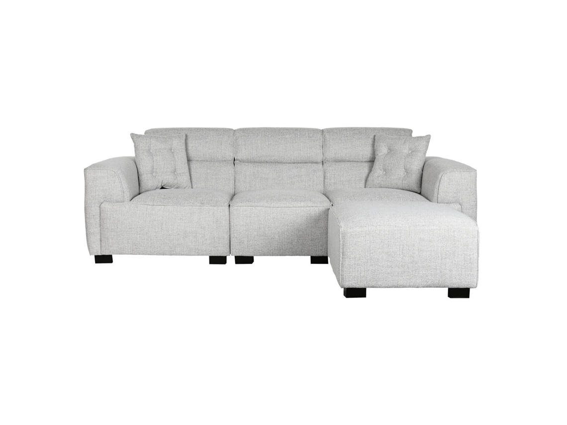Sofá Modular Cinza em Poliéster, 231x170x82cm ALEXANDRA HOUSE LIVING