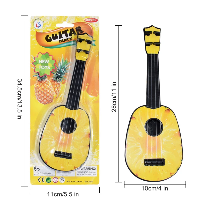 (amarelo) Ukulele De Frutas Divertido, Brinquedo Montessori