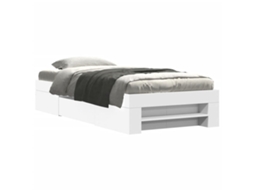 Bed Frame, Bed Frames Vidaxl Branco Madeira Processada (90 X 200 Cm)