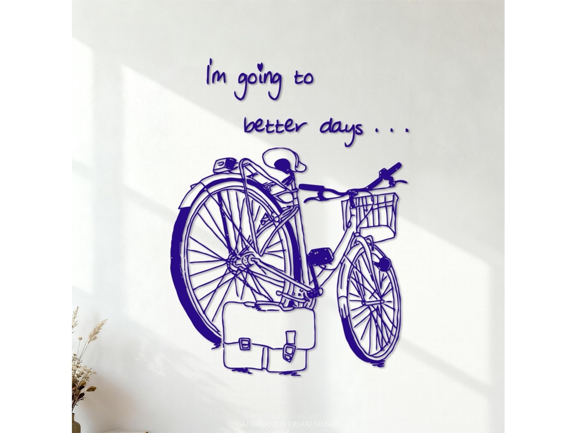 Adesivos Muraux Citação Romântica No Tema Do Vídeo: Je Vais Vers Des Jours Meilleurs. 68x90,8cm Personalização Azul Foncé