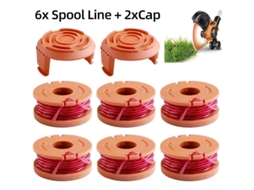 2026-set De 6 Hileras De Recorte Wa0004.1 Para Cortadoras Worx 20v (6x3m, 1.65mm) + 2 Tapas