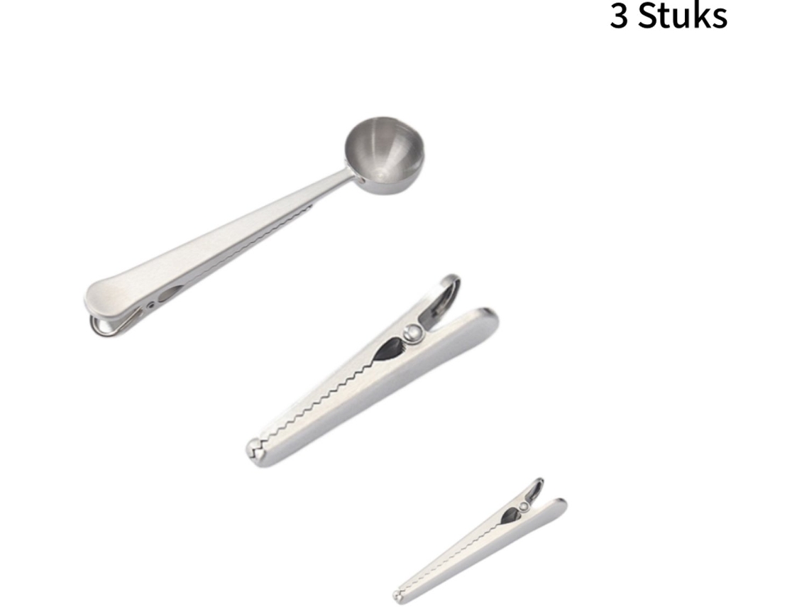 Conjunto De 3 Colheres Medidoras E Pinça Em Aço Inoxidável - Multifuncionais Para Café E Leite Em Pó - Com Cabo Longo - Design Elegante E Prático