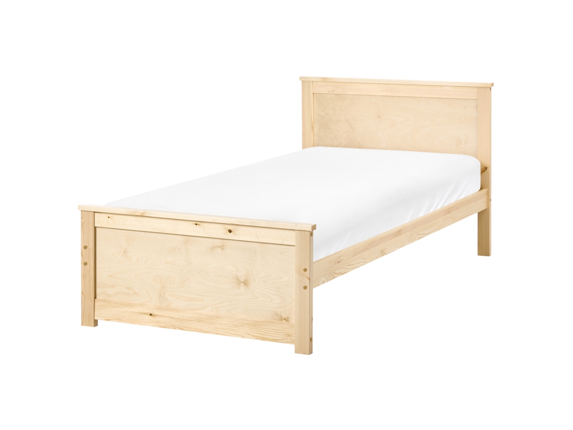 Cama Beliani Dauphin De Madera De Pino Marrón 99x206x82
