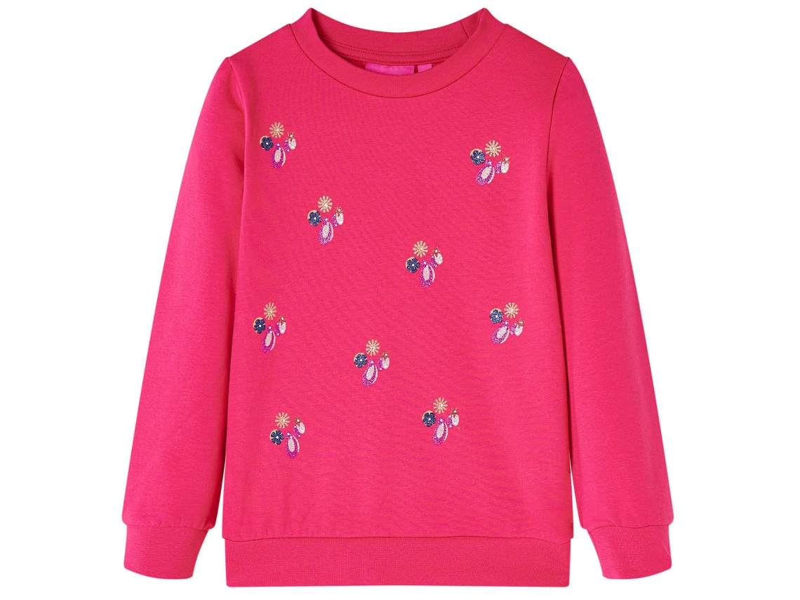 Sweatshirt Para Criança Rosa-brilhante 128