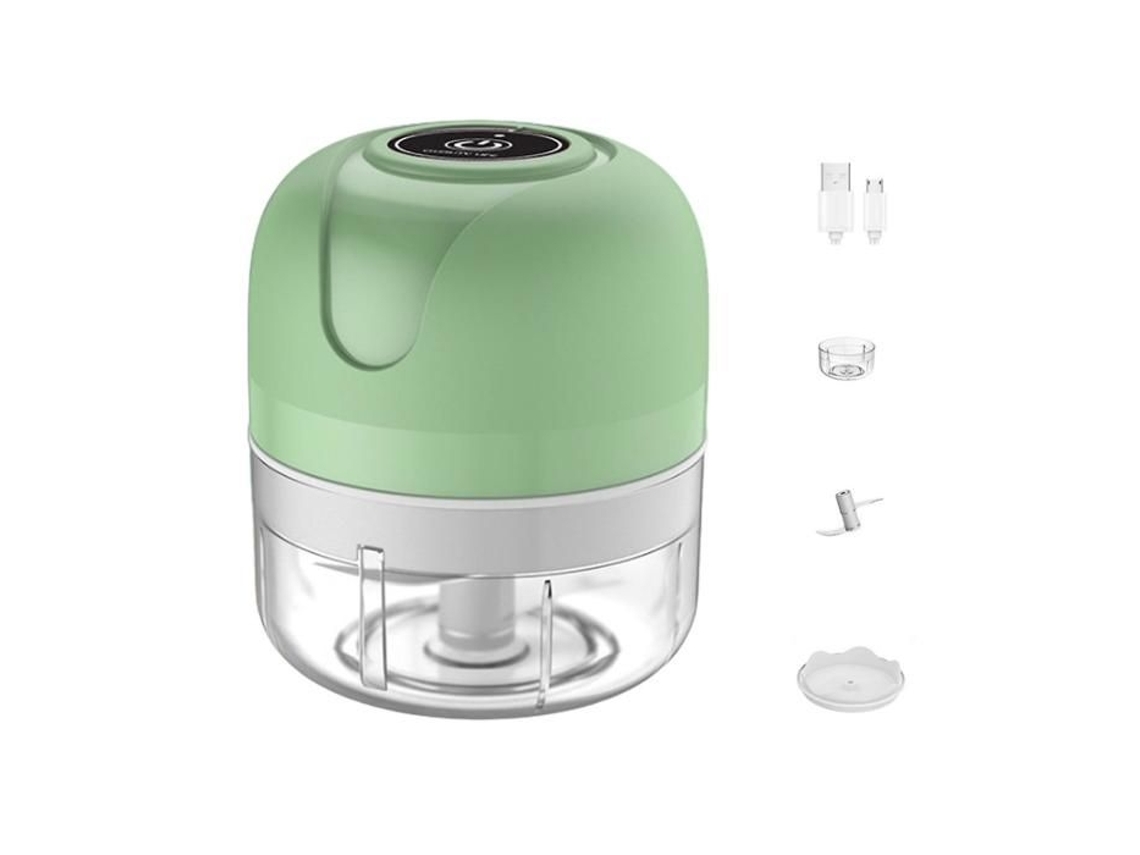 Mini Picador De Alho Elétrico, 100 Ml, Sem Fio, Branco