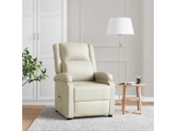 Vidaxl Poltrona Reclinável Couro Artificial Cor Creme