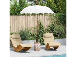 Vidaxl Parasol Balinês Com Base 250 Creme E Branco 190 X 190 X 250 Cm