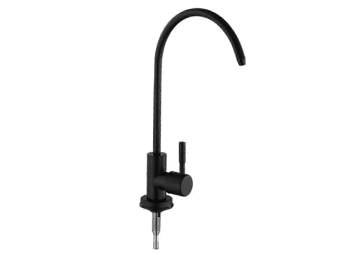 Torneira De Cozinha Osmose Reversa Aço Inoxidável 304 Com Pescoço Ganso, Filtro Núcleo Cerâmico Para Água Potável - Preto Fosco