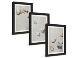 Pinturas Murais Modernaspedras Boho, Decorações De Praia Moldura Preta Fotos Para O Corredor Espelharte (3 Peças 20x30 Cm)