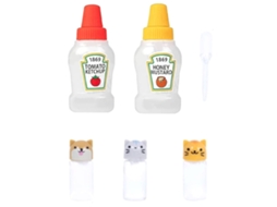Eyf frascos de Molho de Soja Mini Bento Plásticos Portáteis para Salada e Condimentos Squeeze