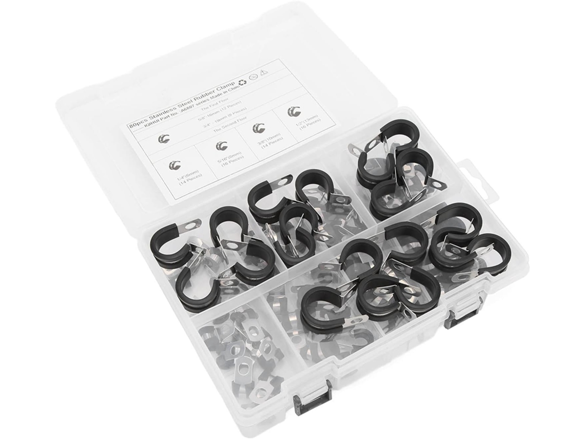 Kit de Abraçadeiras de Aço Inoxidável, 80 Peças SFUSHOS