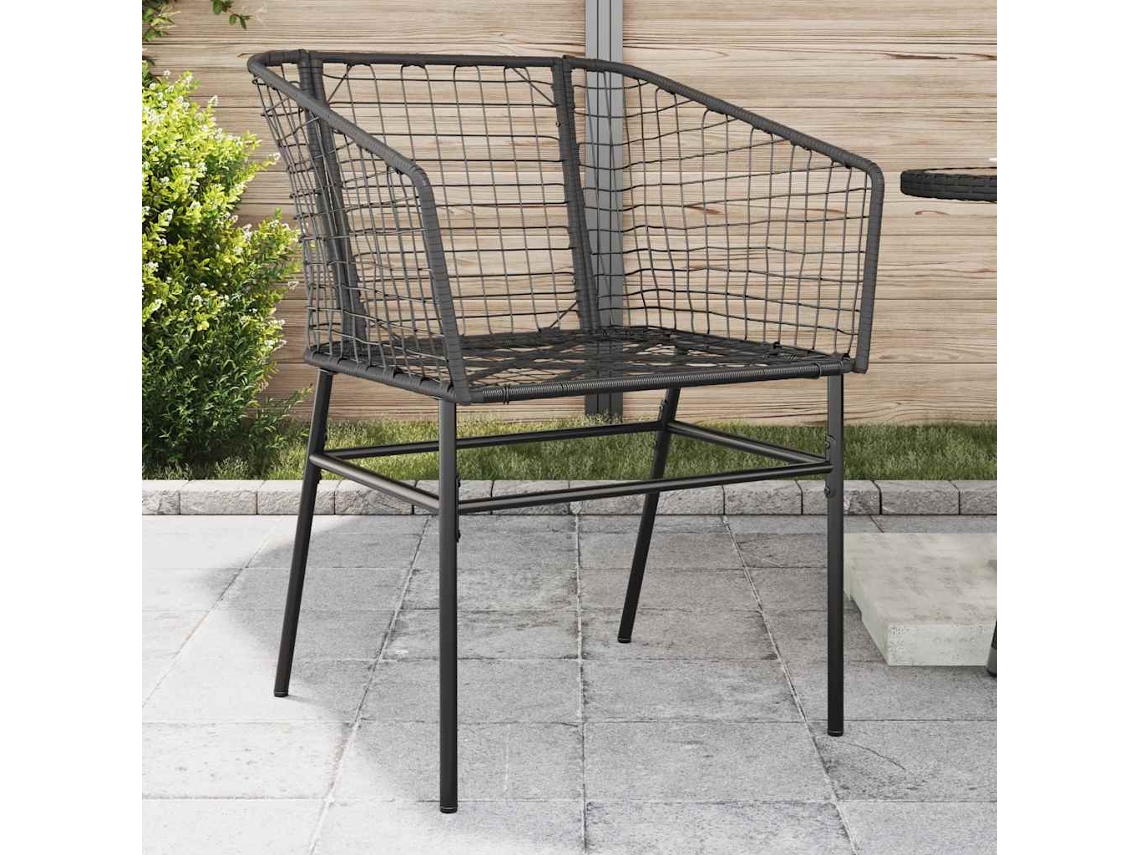 Vidaxl Conjunto 2 Cadeiras De Jardim, Vime, Preto