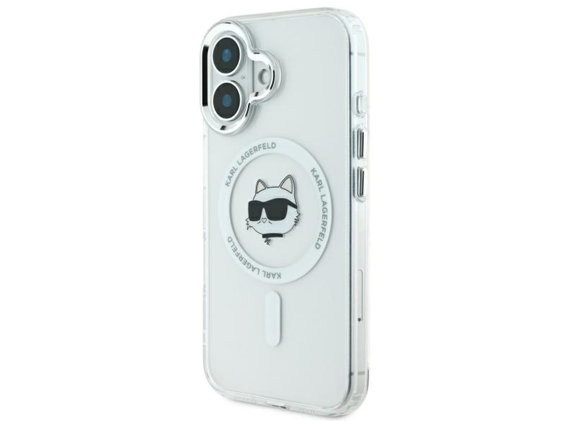 Capa para iPhone 16 Plus KARL LAGERFELD Pele Sintética Rígida Branco