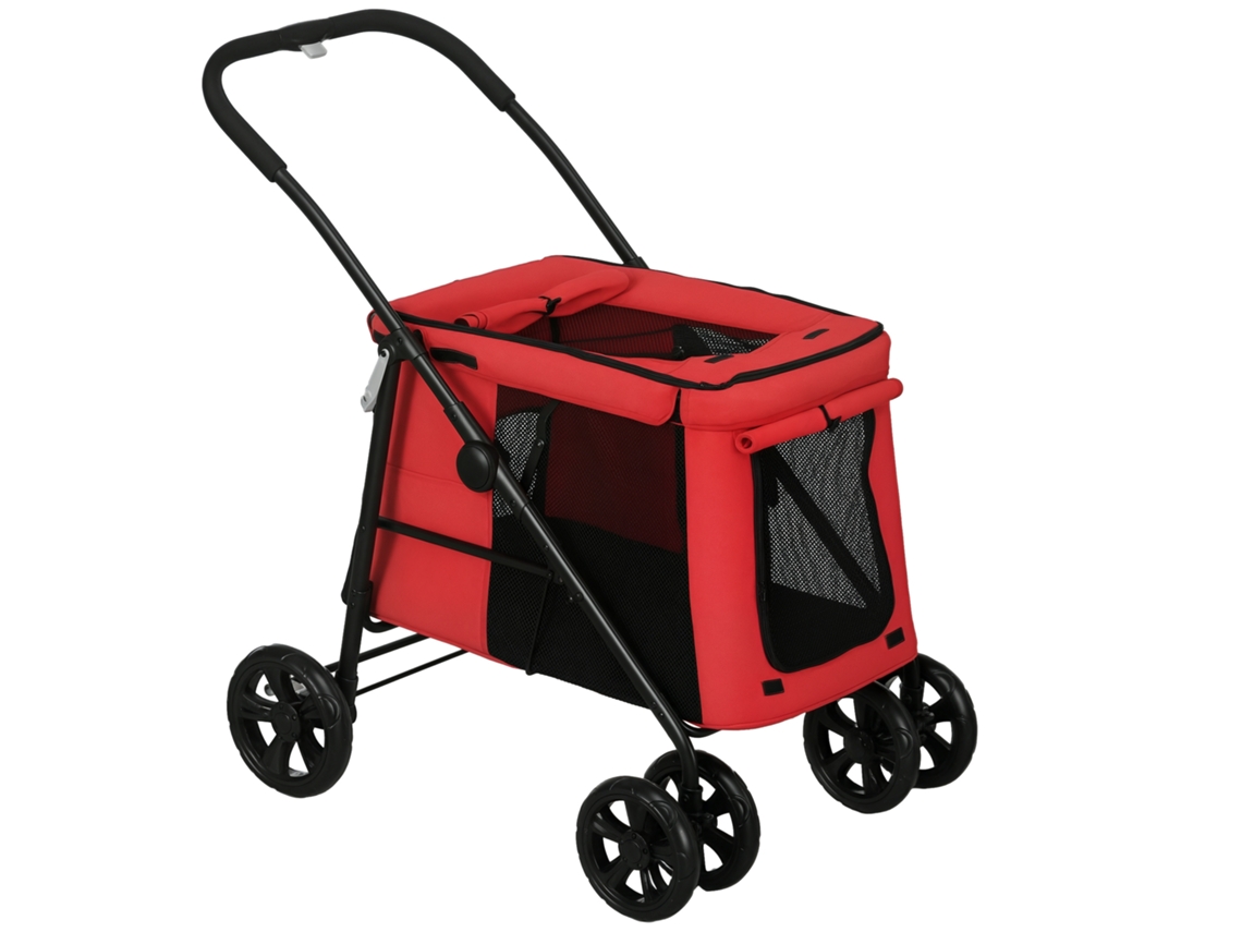 Tecido De Rodas Freio 600d Oxford 102 X 62 105 Vermelho Almofada Dobrável Carrinho Bebê Destinado A Animais Estimação E Gato Incluída