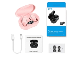 Fones De Ouvido Sem Fio Bluetooth 5.0 Com Microfone E Display Led, Tws, Rosa Ly Ebike
