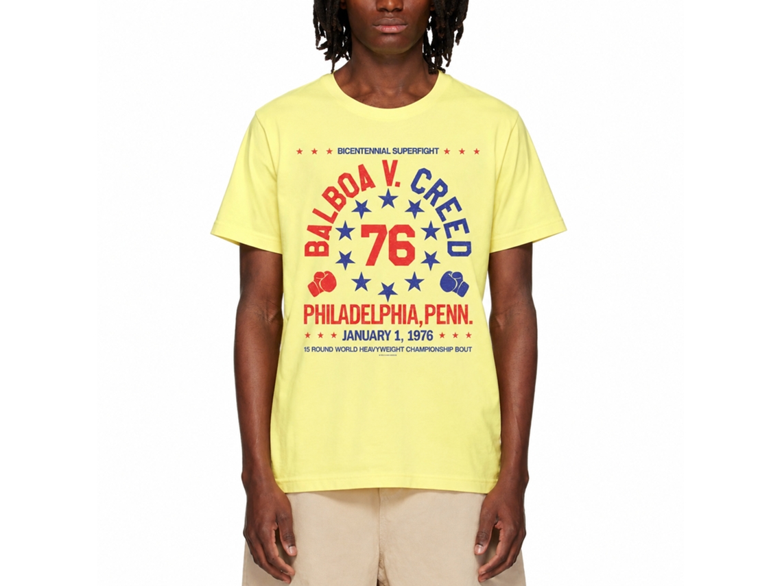 Rockinstone Rocky Balboa V Creed 76 Yellow Heather T-shirt Size:l