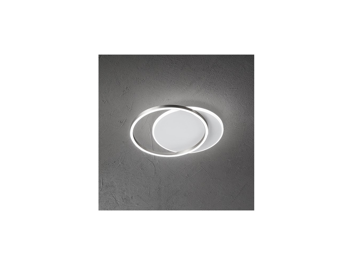 Plafon Led Orbit Branco e Cinza 43W PERENZ em Alumínio