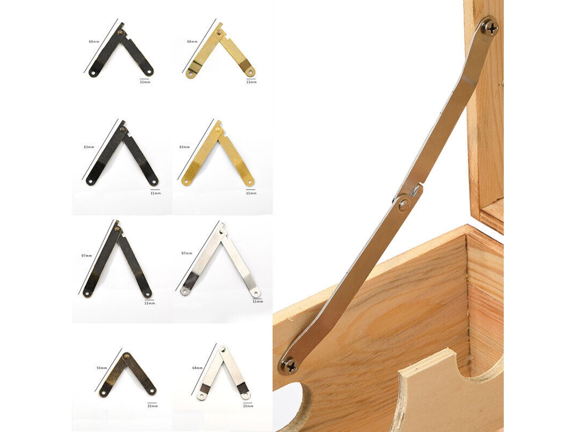 2 Peças Pequena Caixa De Joias Tampa Suporte Dobradiça Exibição Suporte Armário Móveis Ferragens-preto-83 Mm SUNNY SPACES