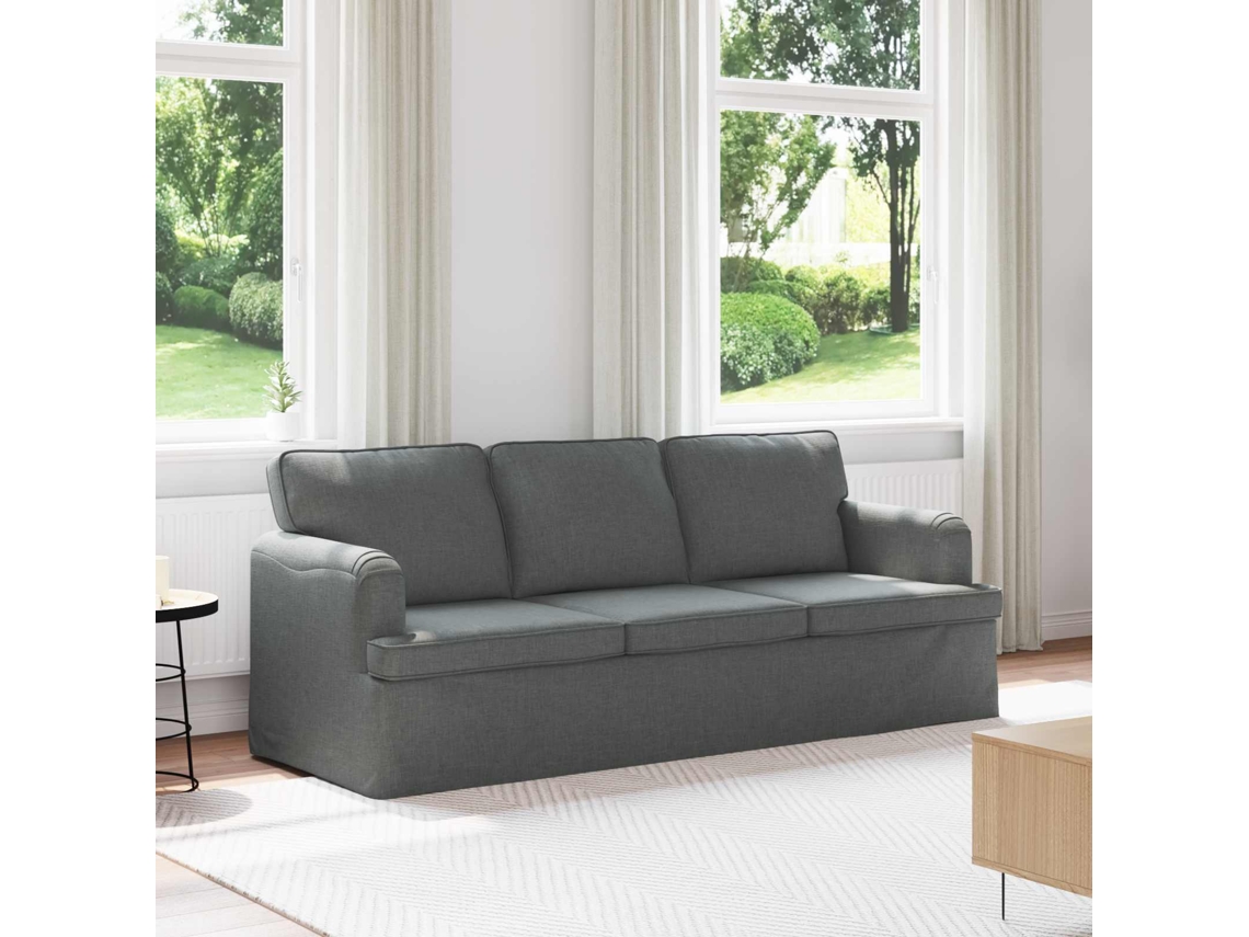 Vidaxl Sofá Cinza Escuro 201 X 80 X 85 Cm Tecido