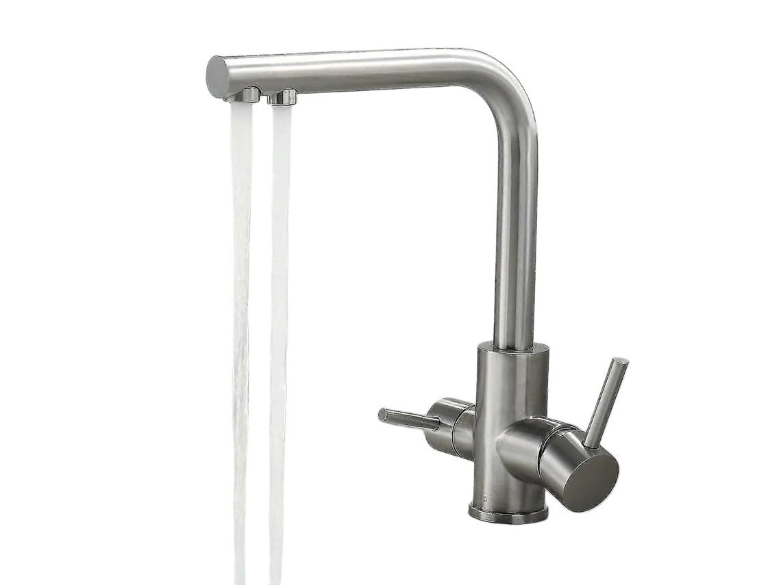Torneira monocomando cromada com bica flexível para cozinha | S/MARCA