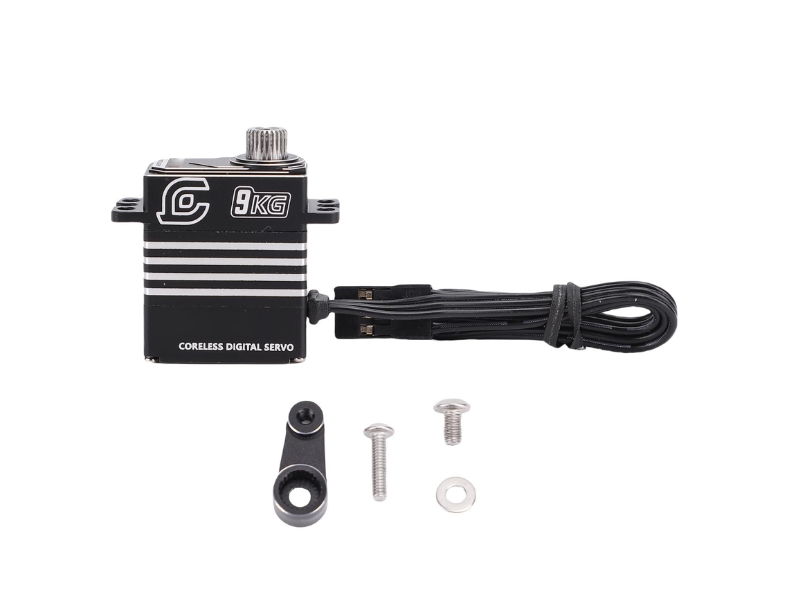 Servo Micro Digital Rc 9kg Con Brazo Metal Ip66 Impermeable Para Crawler 1/18 Scx10 Iii Negro