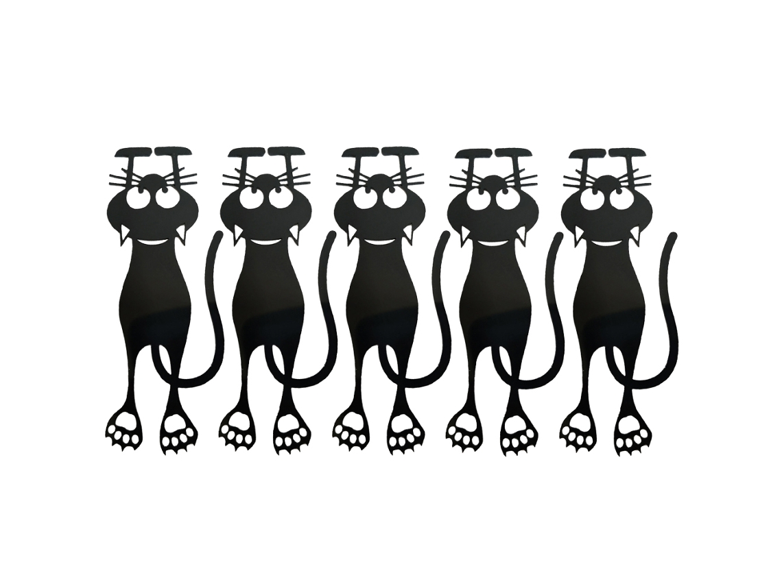 Marca Páginas De Gato Preto De Plástico Oco 3d