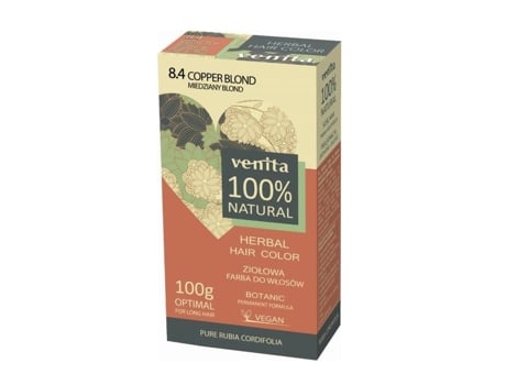 Coloração De Cabelo Herbal 8.4 Loiro Acobreado, 100g Venita