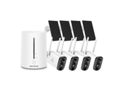 Câmera de segurança solar, resolução de 4 MP, Wi-Fi de banda dupla, 5200 mAh, pacote com 4 unidades OEM