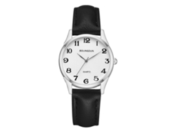 Relógio de Pulso de Quartzo Elegante com Pulseira de Couro Design Minimalista e Luminoso