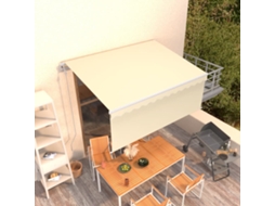 Vidaxl Toldo Retrátil Automático Com Estore 3,5x2,5 M Cor Creme
